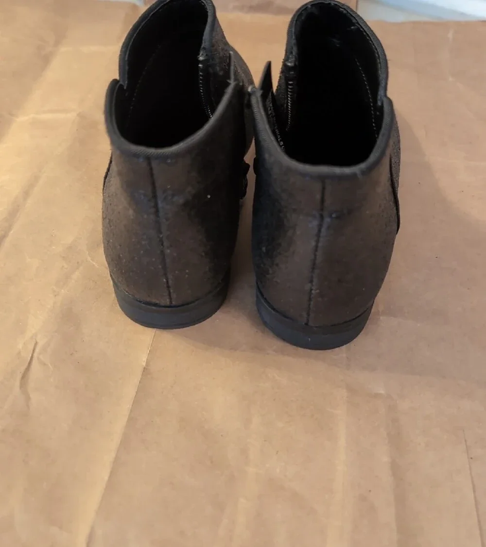 Car & Jack Kids Glitter Ankle Boots - Black